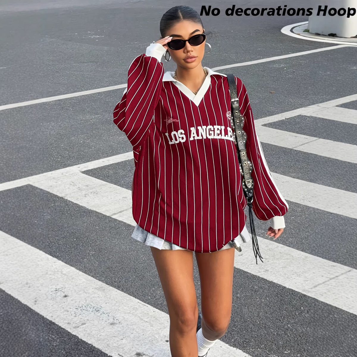 Contrast-color striped top