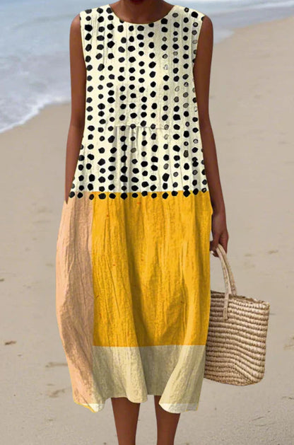 Sleeveless Round Neck Mid-Length Dress