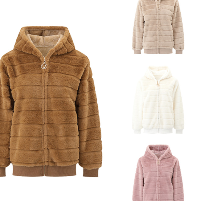 Women's Plush Stand Collar Zip Up Fleece