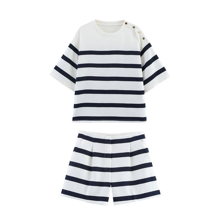 Striped Knit Two-Piece Set