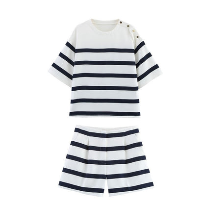 Striped Knit Two-Piece Set