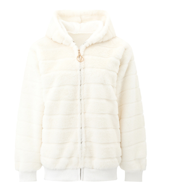 Women's Plush Stand Collar Zip Up Fleece