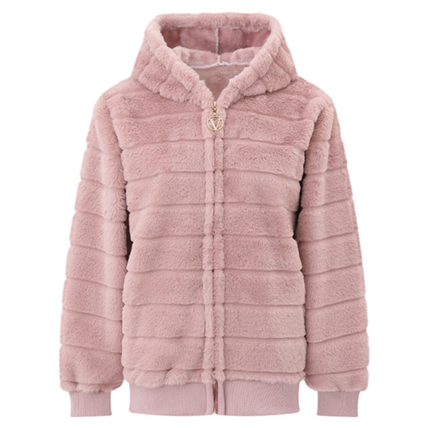 Women's Plush Stand Collar Zip Up Fleece