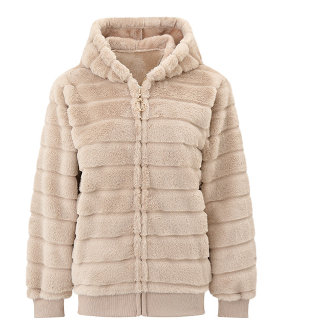 Women's Plush Stand Collar Zip Up Fleece