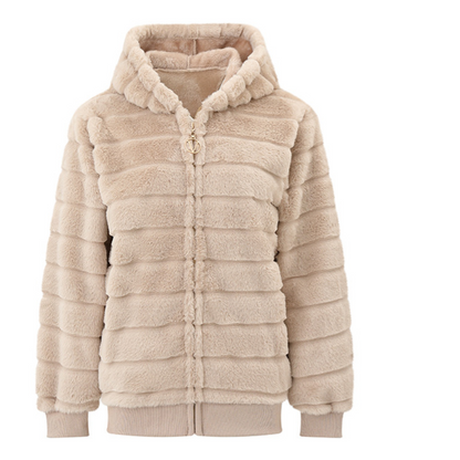 Women's Plush Stand Collar Zip Up Fleece