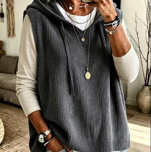 Women's Buttoned Hooded Faux Wool Cardigan