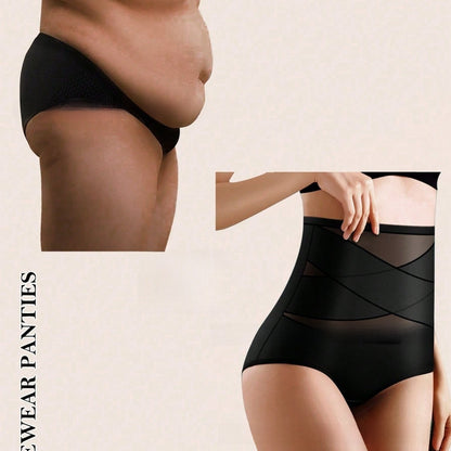 High-Waisted Shaping Briefs with Cross-Tie Tummy Control