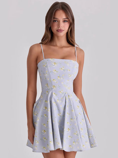 Spaghetti Strap Short French-Style Dress