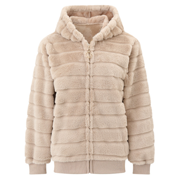 Women's Plush Stand Collar Zip Up Fleece