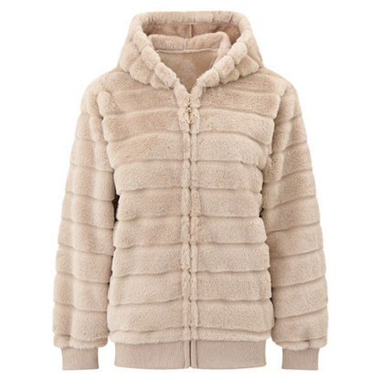 Women's Plush Stand Collar Zip Up Fleece